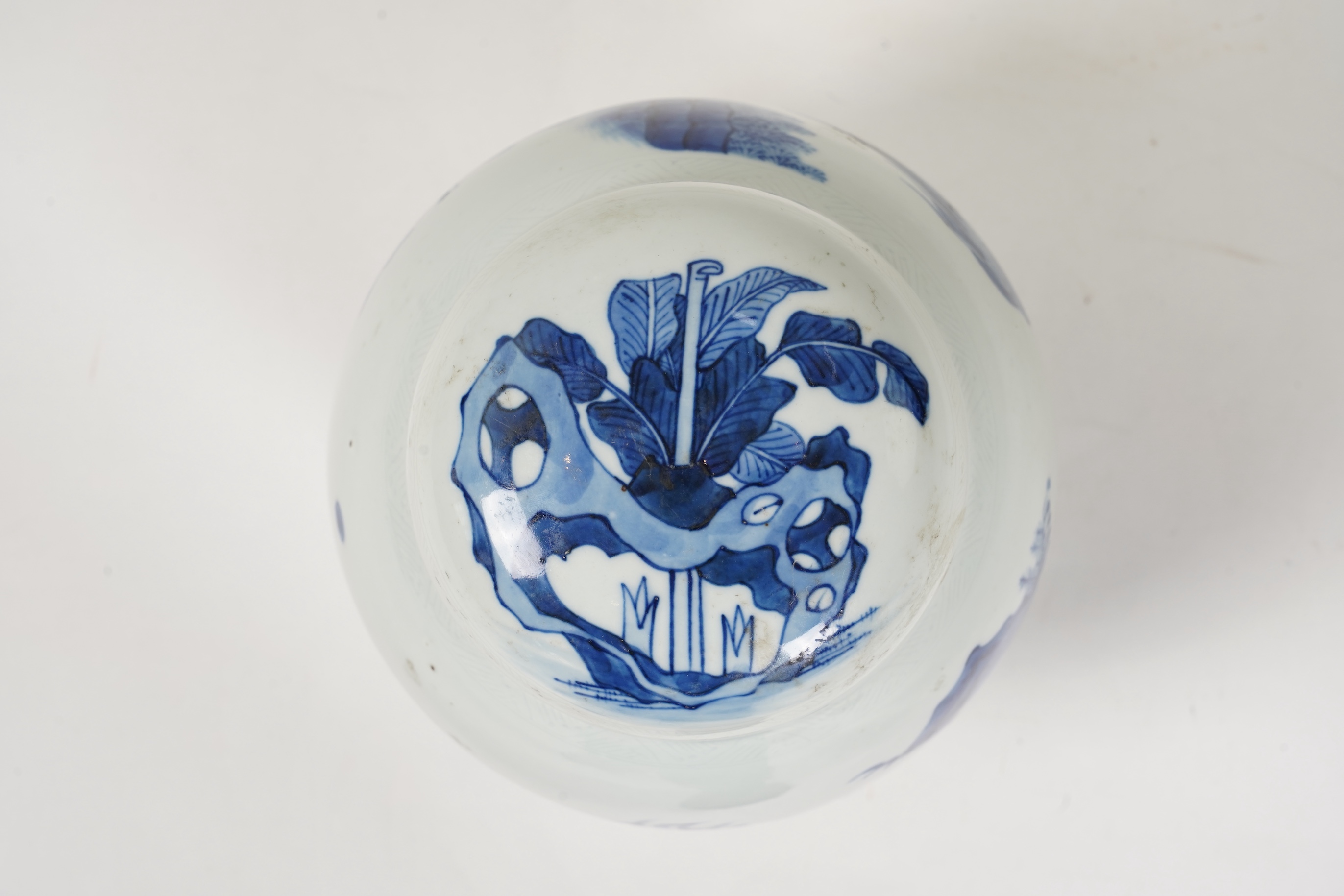 A Chinese blue and white ‘mythical beasts’ jar and cover, possibly Chongzhen period (1627-1644)